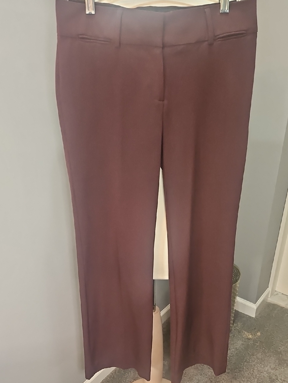 LOFT Straight-Leg Dress Trousers - Wine